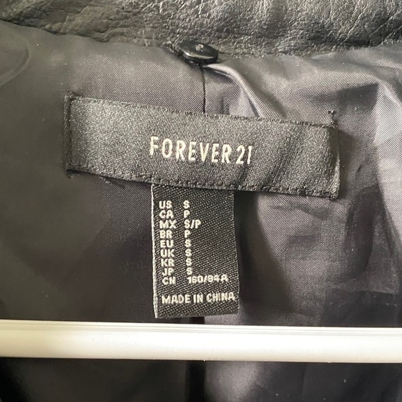 Forever 21 Black Faux Leather Jacket S - Picture 2 of 11